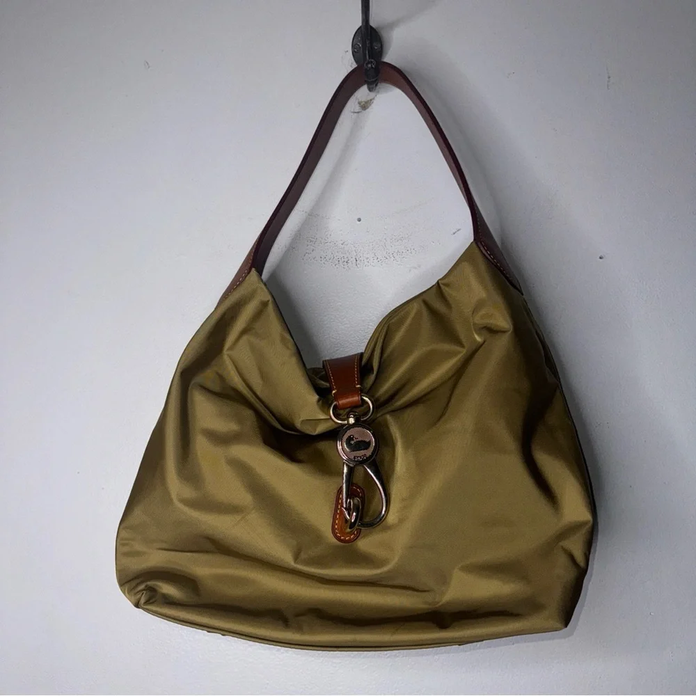 DOONEY & BOURKE Belvedere‎ Nylon with Leather Trims Hobo Shoulder Bag